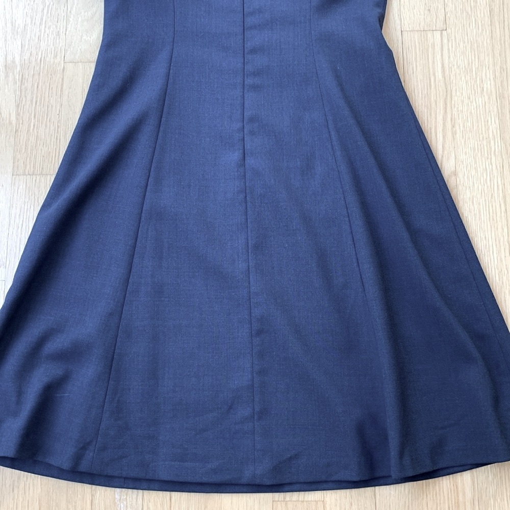 Theory Elex Virgin Wool A-Line Short Sleeve Dress Size 4 Blue Career Minimalist - Picture 7 of 10